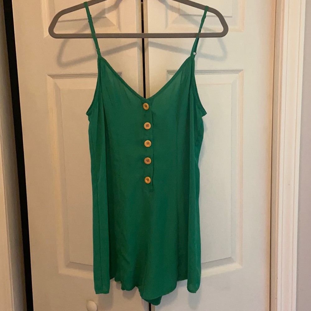 Show Me Your Mumu Green Spaghetti Strap Romper